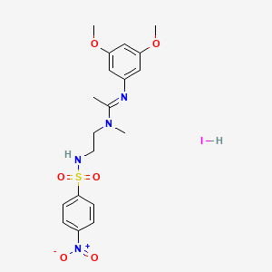 molecular formula C19H25IN4O6S B2962306 N'-(3,5-dimethoxyphenyl)-N-methyl-N-(2-{[(4-nitrophenyl)sulfonyl]amino}ethyl)ethanimidamide hydro iodide CAS No. 1052545-63-7