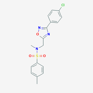 molecular formula C17H16ClN3O3S B296231 N-{[3-(4-chlorophenyl)-1,2,4-oxadiazol-5-yl]methyl}-N,4-dimethylbenzenesulfonamide 