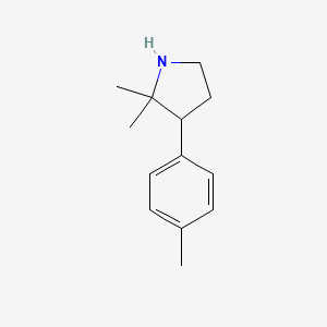 molecular formula C13H19N B2962311 2,2-Dimethyl-3-(p-tolyl)pyrrolidine CAS No. 1250894-58-6