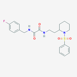 N1-(4-fluorobenzyl)-N2-(2-(1-(phenylsulfonyl)piperidin-2-yl)ethyl)oxalamide