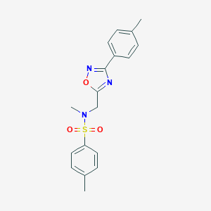 molecular formula C18H19N3O3S B296232 N,4-dimethyl-N-{[3-(4-methylphenyl)-1,2,4-oxadiazol-5-yl]methyl}benzenesulfonamide 