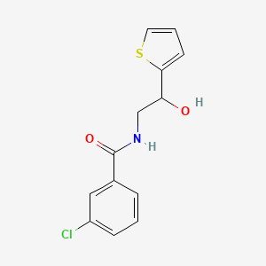 molecular formula C13H12ClNO2S B2962322 3-chloro-N-(2-hydroxy-2-(thiophen-2-yl)ethyl)benzamide CAS No. 1267657-42-0