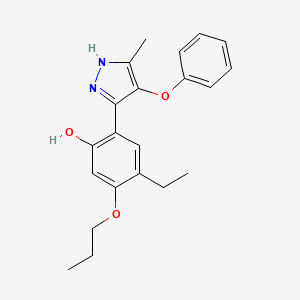 4-ethyl-2-(5-methyl-4-phenoxy-1H-pyrazol-3-yl)-5-propoxyphenol