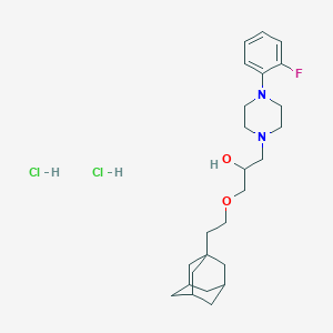 molecular formula C25H39Cl2FN2O2 B2962329 1-[2-(Adamantan-1-yl)ethoxy]-3-[4-(2-fluorophenyl)piperazin-1-yl]propan-2-ol dihydrochloride CAS No. 473804-93-2