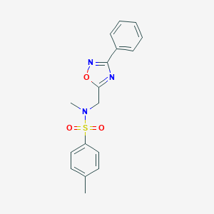 molecular formula C17H17N3O3S B296233 N,4-dimethyl-N-[(3-phenyl-1,2,4-oxadiazol-5-yl)methyl]benzenesulfonamide 