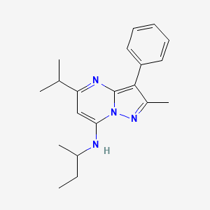 molecular formula C20H26N4 B2962330 N-(sec-butyl)-5-isopropyl-2-methyl-3-phenylpyrazolo[1,5-a]pyrimidin-7-amine CAS No. 896848-27-4