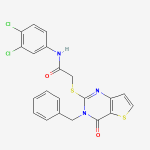 2-[(3-benzyl-4-oxo-3,4-dihydrothieno[3,2-d]pyrimidin-2-yl)sulfanyl]-N-(3,4-dichlorophenyl)acetamide