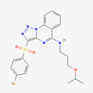 molecular formula C21H22BrN5O3S B2962346 3-((4-bromophenyl)sulfonyl)-N-(3-isopropoxypropyl)-[1,2,3]triazolo[1,5-a]quinazolin-5-amine CAS No. 895640-53-6