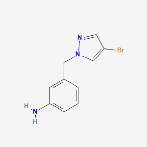 molecular formula C10H10BrN3 B2962347 3-((4-Bromo-1h-pyrazol-1-yl)methyl)aniline CAS No. 1185483-92-4; 956440-92-9