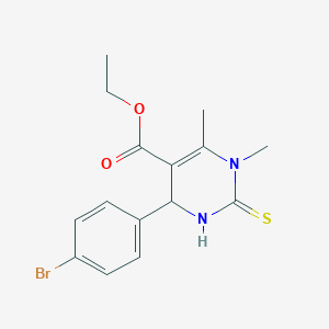 molecular formula C15H17BrN2O2S B2962348 Ethyl 4-(4-bromophenyl)-1,6-dimethyl-2-thioxo-1,2,3,4-tetrahydropyrimidine-5-carboxylate CAS No. 359450-10-5