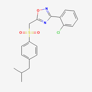 3-(2-Chlorophenyl)-5-(((4-isobutylphenyl)sulfonyl)methyl)-1,2,4-oxadiazole