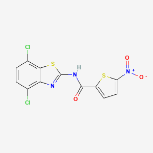 molecular formula C12H5Cl2N3O3S2 B2962366 N-(4,7-dichloro-1,3-benzothiazol-2-yl)-5-nitrothiophene-2-carboxamide CAS No. 905685-08-7