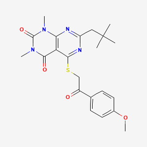 5-((2-(4-methoxyphenyl)-2-oxoethyl)thio)-1,3-dimethyl-7-neopentylpyrimido[4,5-d]pyrimidine-2,4(1H,3H)-dione