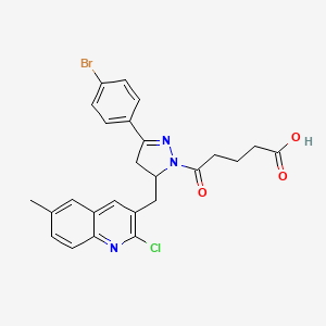 5-(3-(4-bromophenyl)-5-((2-chloro-6-methylquinolin-3-yl)methyl)-4,5-dihydro-1H-pyrazol-1-yl)-5-oxopentanoic acid