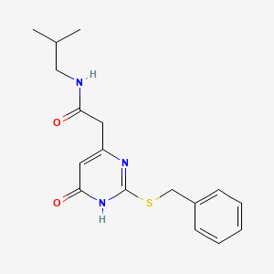 2-(2-(benzylthio)-6-oxo-1,6-dihydropyrimidin-4-yl)-N-isobutylacetamide