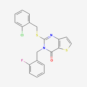 2-((2-chlorobenzyl)thio)-3-(2-fluorobenzyl)thieno[3,2-d]pyrimidin-4(3H)-one