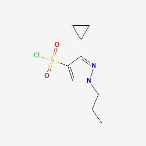 molecular formula C9H13ClN2O2S B2962385 3-Cyclopropyl-1-propyl-1H-pyrazole-4-sulfonyl chloride CAS No. 1006496-23-6