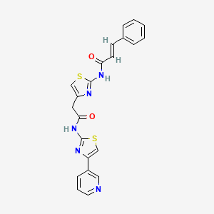 N-(4-(2-oxo-2-((4-(pyridin-3-yl)thiazol-2-yl)amino)ethyl)thiazol-2-yl)cinnamamide