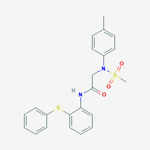 molecular formula C22H22N2O3S2 B296239 2-[4-methyl(methylsulfonyl)anilino]-N-[2-(phenylsulfanyl)phenyl]acetamide 
