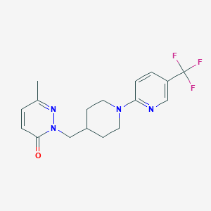 molecular formula C17H19F3N4O B2962390 6-Methyl-2-({1-[5-(trifluoromethyl)pyridin-2-yl]piperidin-4-yl}methyl)-2,3-dihydropyridazin-3-one CAS No. 2097926-09-3