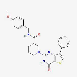 N-(4-methoxybenzyl)-1-(4-oxo-7-phenyl-3,4-dihydrothieno[3,2-d]pyrimidin-2-yl)piperidine-3-carboxamide