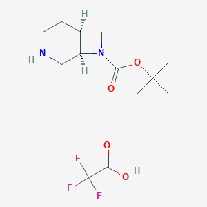 molecular formula C13H21F3N2O4 B2962395 Tert-butyl (1R,6S)-3,8-diazabicyclo[4.2.0]octane-8-carboxylate;2,2,2-trifluoroacetic acid CAS No. 2137838-84-5