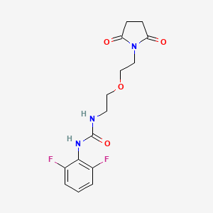molecular formula C15H17F2N3O4 B2962396 1-(2,6-Difluorophenyl)-3-(2-(2-(2,5-dioxopyrrolidin-1-yl)ethoxy)ethyl)urea CAS No. 2034615-44-4