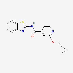 molecular formula C17H15N3O2S B2962406 N-(benzo[d]thiazol-2-yl)-2-(cyclopropylmethoxy)isonicotinamide CAS No. 2034244-67-0