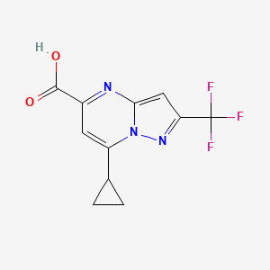 molecular formula C11H8F3N3O2 B2962407 7-环丙基-2-(三氟甲基)吡唑并[1,5-a]嘧啶-5-羧酸 CAS No. 1781023-09-3