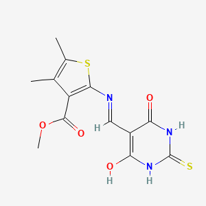 methyl 2-(((4,6-dioxo-2-thioxotetrahydropyrimidin-5(2H)-ylidene)methyl)amino)-4,5-dimethylthiophene-3-carboxylate