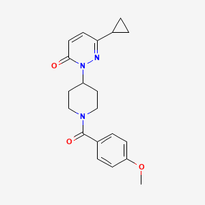 molecular formula C20H23N3O3 B2962416 6-Cyclopropyl-2-[1-(4-methoxybenzoyl)piperidin-4-yl]pyridazin-3-one CAS No. 2320885-30-9