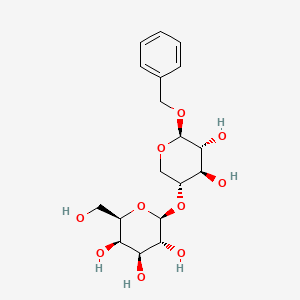 molecular formula C18H26O10 B2962417 (2S,3R,4S,5r,6r)-2-(((3r,4r,5r,6r)-6-(benzyloxy)-4,5-dihydroxytetrahydro-2h-pyran-3-yl)oxy)-6-(hydroxymethyl)tetrahydro-2h-pyran-3,4,5-triol CAS No. 67412-74-2