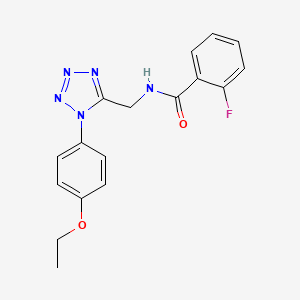 molecular formula C17H16FN5O2 B2962418 N-((1-(4-乙氧基苯基)-1H-四唑-5-基)甲基)-2-氟苯甲酰胺 CAS No. 1005303-28-5