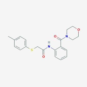 molecular formula C20H22N2O3S B296242 2-[(4-methylphenyl)thio]-N-[2-(4-morpholinylcarbonyl)phenyl]acetamide 
