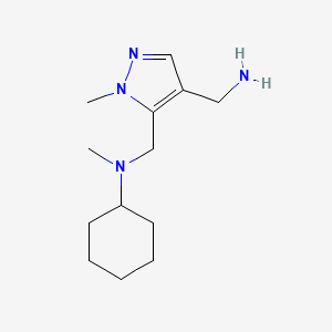 molecular formula C13H24N4 B2962424 N-[[4-(Aminomethyl)-2-methylpyrazol-3-yl]methyl]-N-methylcyclohexanamine CAS No. 1883717-64-3