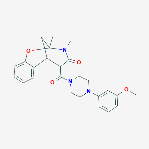 molecular formula C25H29N3O4 B2962429 5-(4-(3-methoxyphenyl)piperazine-1-carbonyl)-2,3-dimethyl-5,6-dihydro-2H-2,6-methanobenzo[g][1,3]oxazocin-4(3H)-one CAS No. 1212307-24-8