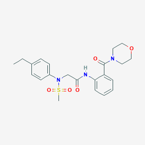 molecular formula C22H27N3O5S B296244 2-[4-ethyl(methylsulfonyl)anilino]-N-[2-(4-morpholinylcarbonyl)phenyl]acetamide 
