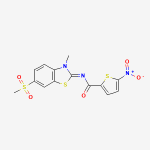 N-(3-methyl-6-methylsulfonyl-1,3-benzothiazol-2-ylidene)-5-nitrothiophene-2-carboxamide