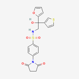 4-(2,5-dioxopyrrolidin-1-yl)-N-(2-(furan-2-yl)-2-hydroxy-2-(thiophen-3-yl)ethyl)benzenesulfonamide