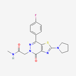 2-(7-(4-fluorophenyl)-4-oxo-2-(pyrrolidin-1-yl)thiazolo[4,5-d]pyridazin-5(4H)-yl)-N-methylacetamide