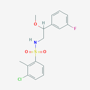 molecular formula C16H17ClFNO3S B2962461 3-chloro-N-(2-(3-fluorophenyl)-2-methoxyethyl)-2-methylbenzenesulfonamide CAS No. 1797555-36-2