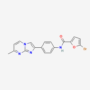 molecular formula C18H13BrN4O2 B2962465 5-bromo-N-(4-(7-methylimidazo[1,2-a]pyrimidin-2-yl)phenyl)furan-2-carboxamide CAS No. 923216-01-7