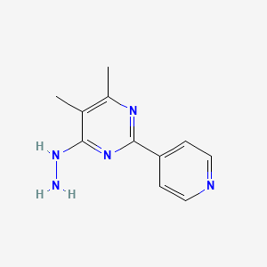 molecular formula C11H13N5 B2962466 4-肼亚基-5,6-二甲基-2-(吡啶-4-基)-1,4-二氢嘧啶 CAS No. 1247850-88-9