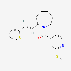 molecular formula C19H22N2OS2 B2962472 (2-Methylsulfanylpyridin-4-yl)-[2-[(E)-2-thiophen-2-ylethenyl]azepan-1-yl]methanone CAS No. 1798414-20-6