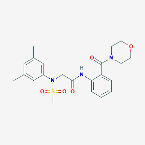 2-[3,5-dimethyl(methylsulfonyl)anilino]-N-[2-(4-morpholinylcarbonyl)phenyl]acetamide