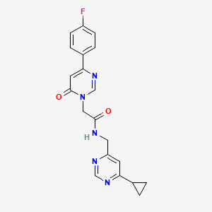 molecular formula C20H18FN5O2 B2962480 N-((6-cyclopropylpyrimidin-4-yl)methyl)-2-(4-(4-fluorophenyl)-6-oxopyrimidin-1(6H)-yl)acetamide CAS No. 2194844-20-5