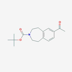 molecular formula C17H23NO3 B2962483 tert-butyl 7-acetyl-2,3,4,5-tetrahydro-1H-3-benzazepine-3-carboxylate CAS No. 264264-31-5