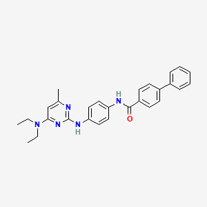 molecular formula C28H29N5O B2962491 N-(4-{[4-(diethylamino)-6-methylpyrimidin-2-yl]amino}phenyl)biphenyl-4-carboxamide CAS No. 923195-09-9