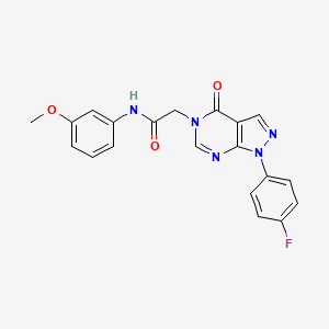 molecular formula C20H16FN5O3 B2962496 2-(1-(4-fluorophenyl)-4-oxo-1H-pyrazolo[3,4-d]pyrimidin-5(4H)-yl)-N-(3-methoxyphenyl)acetamide CAS No. 778623-45-3