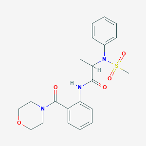 molecular formula C21H25N3O5S B296250 2-[(methylsulfonyl)anilino]-N-[2-(4-morpholinylcarbonyl)phenyl]propanamide 